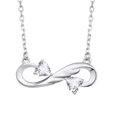 YASVITTI 925 Sterling Silver Infinity Heart Necklace Heart Cubic Zircon Luxury Women Necklace Gioielli