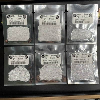 5A Qualità 1000pcs/bag 1mm - 3.0mm Gemme di pietra Bianco Cubo Zirconia Per Gioielli