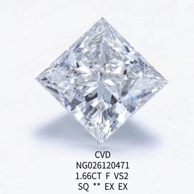 Certificato IGI NGIC Laboratorio Cresciuto Diamante Principessa Quadrato Taglio 1.66ct F VS2 Loose Hpht Cvd Diamante Moissanite