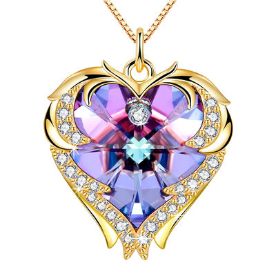 Collana d'argento solida a 18 pollici ipoallergenica del pendente del cuore da 8,2 grammi di Rose Gold