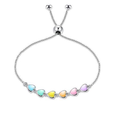 braccialetto d'argento del cursore della palla di 0.14oz 8.3in Sterling Silver Slider Bracelets 5A CZ