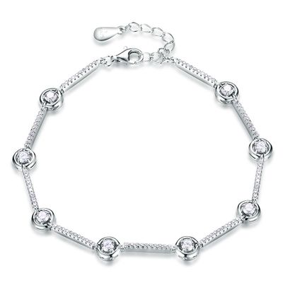 braccialetto regolabile del braccialetto di 8.07in 5.4g Sterling Silver Jewelry Bracelets S925 5A