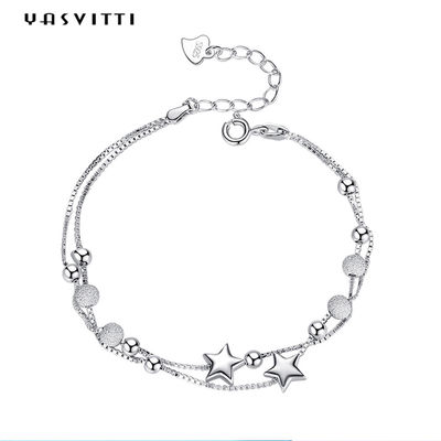 foglia Rose Gold Bracelet di 0.99m 0.14oz Sterling Silver Jewelry Bracelets CZ quattro