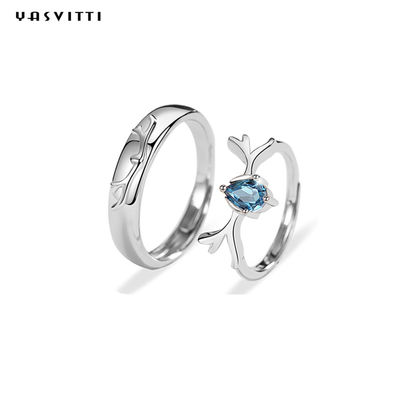 anello classico di zircone d'argento di fidanzata di 4.13mm 1.68g Sterling Silver Jewelry Rings S990