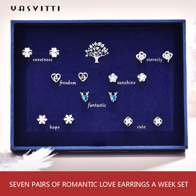 l'orecchino di amore dello SGS di 92,5% 1.5g Antler Sterling Silver Jewelry Sets ha messo Antler blu