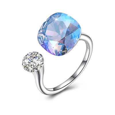 3,43 banda aperta Diamond Ring di graduazione di grammo 0.5cm Sterling Silver Jewelry Sets 925