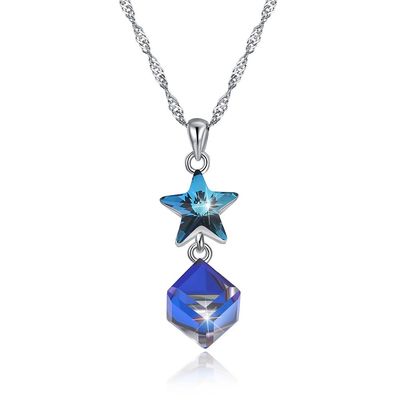ODM Sterling Silver Diamond Necklace della collana della stella di zircone di 5A 3.7g 45cm