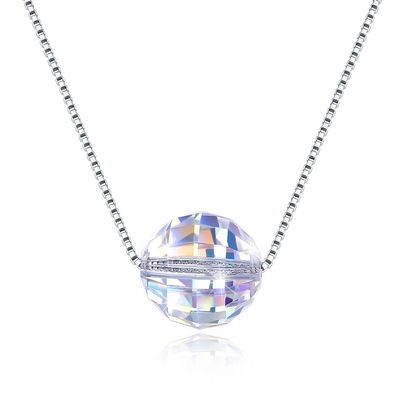 palla Aurora Crystal Diamond Necklace di 3.5g 17in Sterling Silver Jewelry Necklaces 8mm
