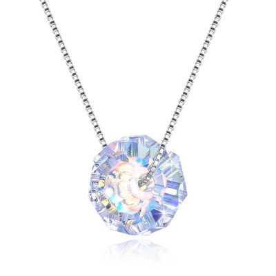 SGS di 43cm Crystal Ball Pendant Necklace 18k Valentine Antique Silver Necklace