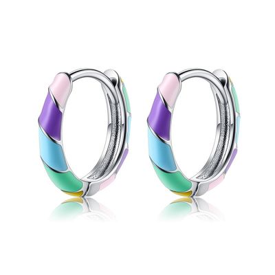 2.5x20mm ODM variopinto degli orecchini del cerchio di Sterling Silver Jewelry Earrings S925 da 1 grammo