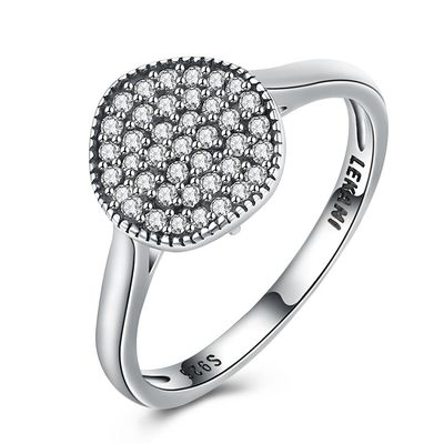 Adatti Ring Zircon Diamonds Stone 925 Sterling Silver Engagement Wedding Band Ring For Women