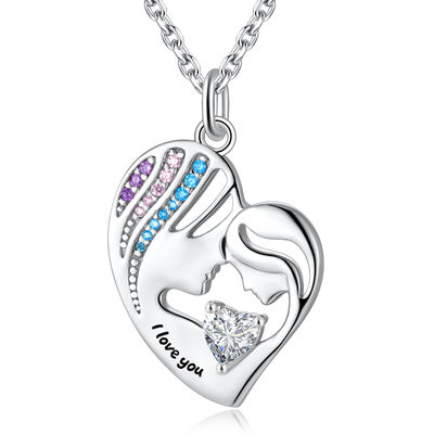nichel di amore del doppio di 1.92x1.6cm 925 Sterling Silver Heart Pendant Necklace libero