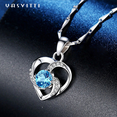 Colletto di cristallo austriaco di moda 925 Sterling Silver Colletto di pendente 18 pollici Colletto YN1247