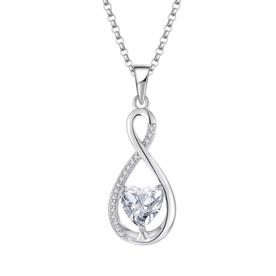 YASVITTI Gemstone Infinity Pendant Necklaces Cubic Zirconia Pietra di nascita Cuore 925 Sterling Silver Necklaces