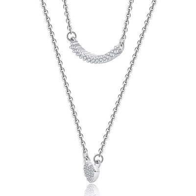 YASVITTI Collare a doppio strato Gioielleria classica Collare in oro rosa placcato 925 Sterling Silver Heart Pendant