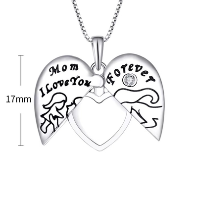 YASVITTI 925 Sterling Silver Mamma ti amo per sempre Cuore Medaglione Pendente Colletto per Donne