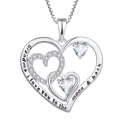 YASVITTI Classic Heart Design 925 Sterling Silver Necklace Ti amo fino alla luna e indietro