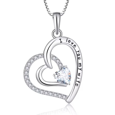 YASVITTI Classic Heart Design 925 Sterling Silver Necklace Ti amo fino alla luna e indietro