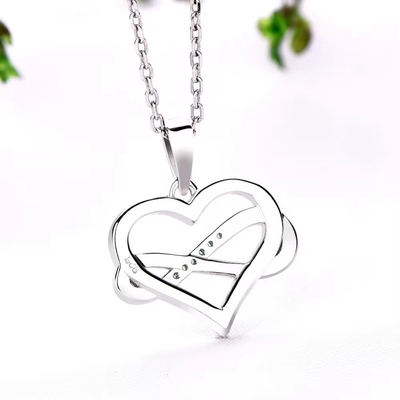 YASVITTI ODM OEM Collana con cuore scintillante in argento sterling 925 5A Zirconia placcata rodio Collana con ciondolo gioielli vuoti