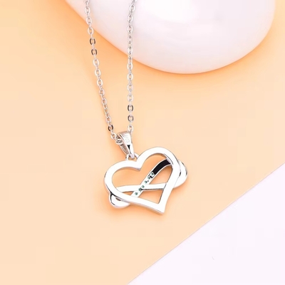 YASVITTI ODM OEM Collana con cuore scintillante in argento sterling 925 5A Zirconia placcata rodio Collana con ciondolo gioielli vuoti