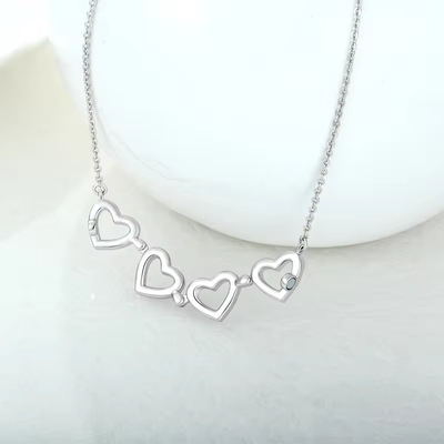 YASVITTI Custom Romantic Magnetic Clover Necklaces OEM Charm 925 Sterling Silver Dainty Heart Quattro foglie di Clover Necklace