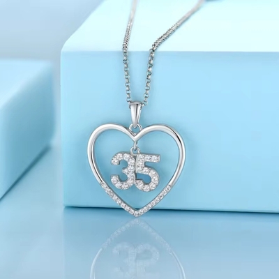 YASVITTI Custom Fashion 925 Sterling Silver Heart Necklace Numero 50 e 30 Colletto a collante all'ingrosso