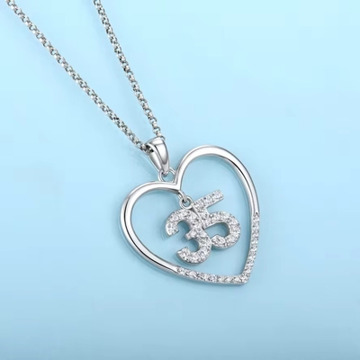 YASVITTI Custom Fashion 925 Sterling Silver Heart Necklace Numero 50 e 30 Colletto a collante all'ingrosso