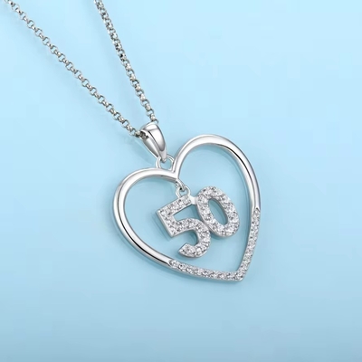 YASVITTI Custom Fashion 925 Sterling Silver Heart Necklace Numero 50 e 30 Colletto a collante all'ingrosso