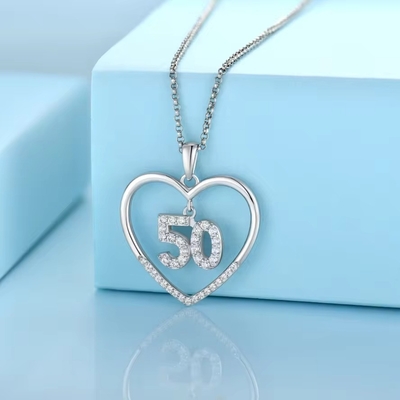 YASVITTI Custom Fashion 925 Sterling Silver Heart Necklace Numero 50 e 30 Colletto a collante all'ingrosso
