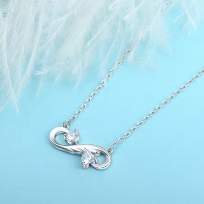 YASVITTI 925 Sterling Silver Infinity Heart Necklace Heart Cubic Zircon Luxury Women Necklace Gioielli