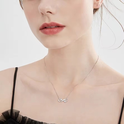YASVITTI 925 Sterling Silver Infinity Heart Necklace Heart Cubic Zircon Luxury Women Necklace Gioielli