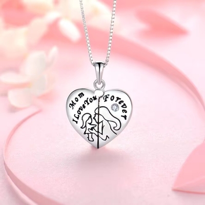 YASVITTI 925 Sterling Silver Mamma ti amo per sempre Cuore Medaglione Pendente Colletto per Donne
