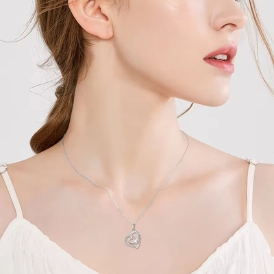 Gioielli YASVITTI Ti amo fino alla luna e indietro Pendente Collare 925 Sterling Silver Classic Heart Design Collare