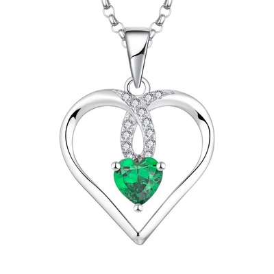 YASVITTI Di alta qualità cuore scintillante 5A Colletto di zirconia con rivestimento in rodio 925 Colletto di argento sterling Gioielli