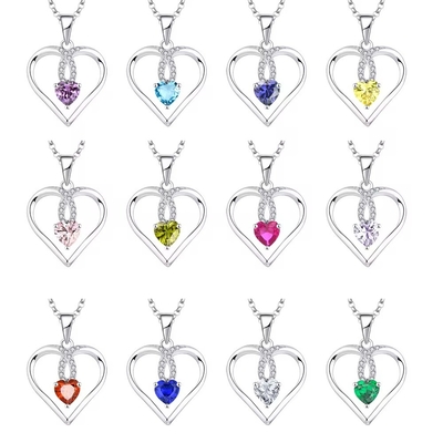 YASVITTI Di alta qualità cuore scintillante 5A Colletto di zirconia con rivestimento in rodio 925 Colletto di argento sterling Gioielli