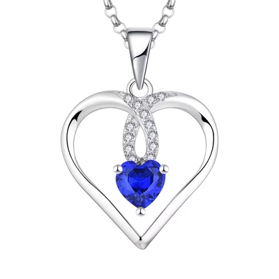 YASVITTI Di alta qualità cuore scintillante 5A Colletto di zirconia con rivestimento in rodio 925 Colletto di argento sterling Gioielli