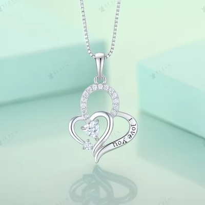 YASVITTI Ti amo Colletto di collare di cuore Multicolore Cuore Cubico Zirconia Luxury Argento 925 Colletto di cuore Gioielli