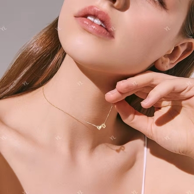 YASVITTI Personalized 925 Sterling Silver Heart Initial Necklace 18K Gold Plated Luxury Letter Heart Necklace per ragazze