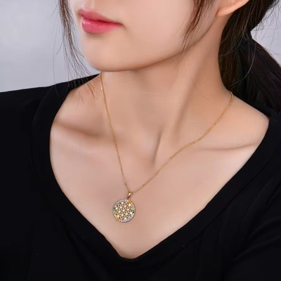 YASVITTI 925 Sterling Silver Flower of Life Rainbow CZ Pendente Collare Yoga e Meditazione Collare Gioielli all'ingrosso