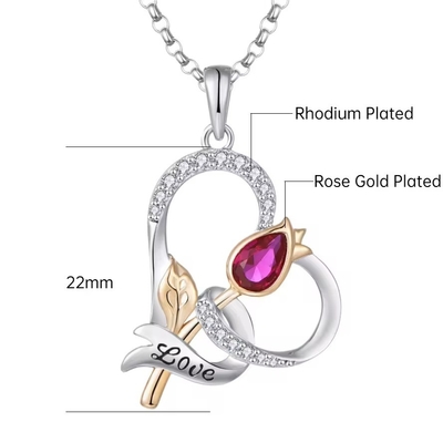 YASVITTI Custom Sterling Silver 925 Heart Rose Flower Necklace Classic Rose Gold Plated Bridesmaid Fabbrica all'ingrosso
