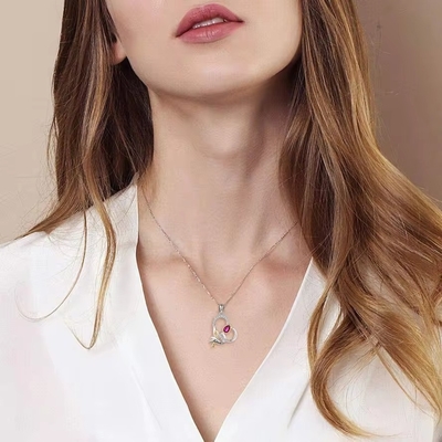 YASVITTI Custom Sterling Silver 925 Heart Rose Flower Necklace Classic Rose Gold Plated Bridesmaid Fabbrica all'ingrosso