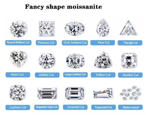 Bianco Gioielli Chiari Colore Moissanite Arrow Heart Radiante Anelli Tagliati