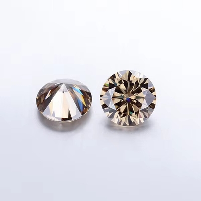 Forever Brilliant Moissanite Diamante 1 carato Rotondo Taglio Diamante Chiaro Colore Champagne