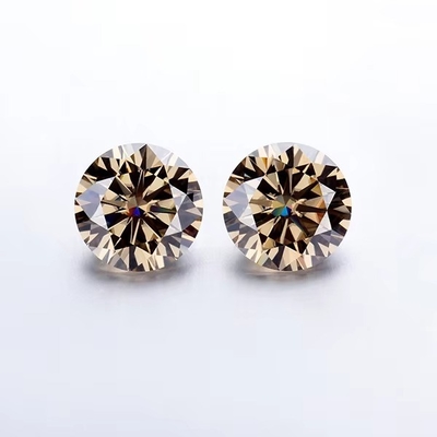 Forever Brilliant Moissanite Diamante 1 carato Rotondo Taglio Diamante Chiaro Colore Champagne