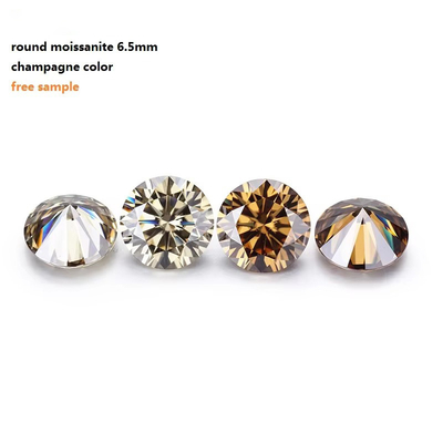 Forever Brilliant Moissanite Diamante 1 carato Rotondo Taglio Diamante Chiaro Colore Champagne
