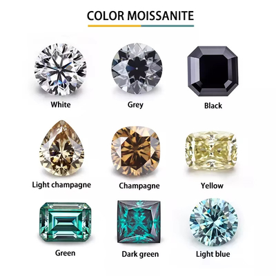 Forever Brilliant Moissanite Diamante 1 carato Rotondo Taglio Diamante Chiaro Colore Champagne