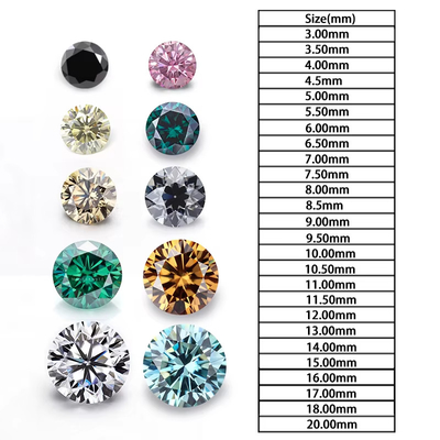 Forever Brilliant Moissanite Diamante 1 carato Rotondo Taglio Diamante Chiaro Colore Champagne