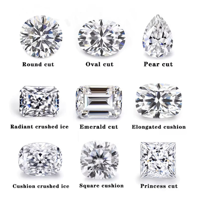 Emerald Cut EF Bianco VVS Gemstone sintetico Moissanite Diamante per anelli