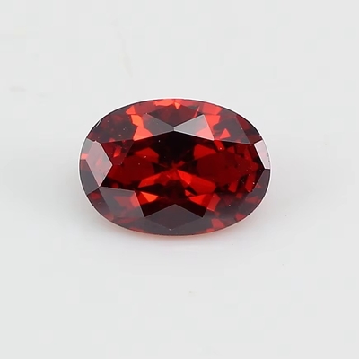8*12mm Moissanite colorata Ovale sangue Rosso cristallo di vetro Moissanite per anelli di fidanzamento