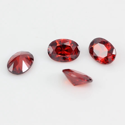 8*12mm Moissanite colorata Ovale sangue Rosso cristallo di vetro Moissanite per anelli di fidanzamento